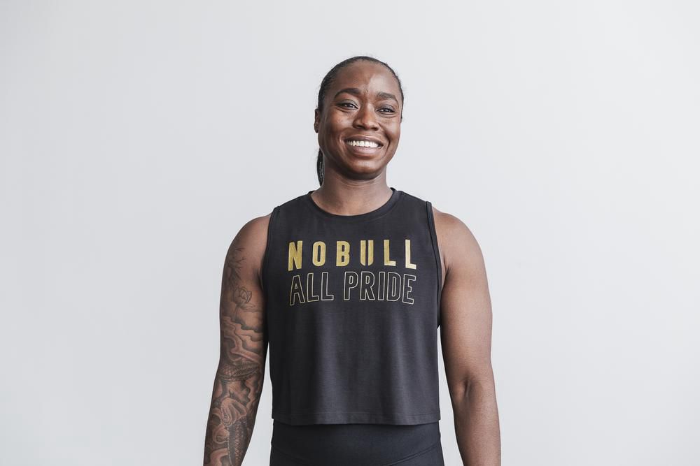 NOBULL Muscle Pride Tank Üstleri Bayan - Siyah Altın - Turkiye (GRC-104978)